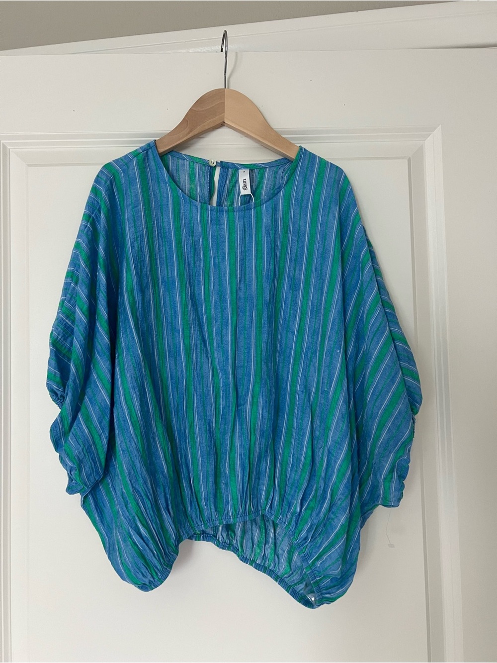 Blue-Green Striped Women's Blouse